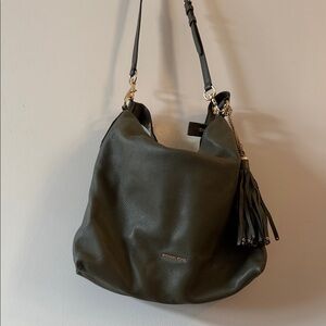 Michael Kors Dark Green Hobo Bag with Tassel